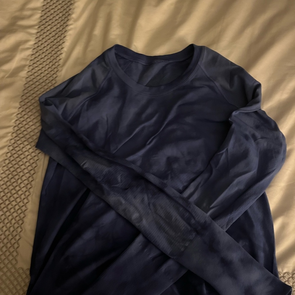 Lululemon Athletica Blue Fitted Long Sleeve Hoodie